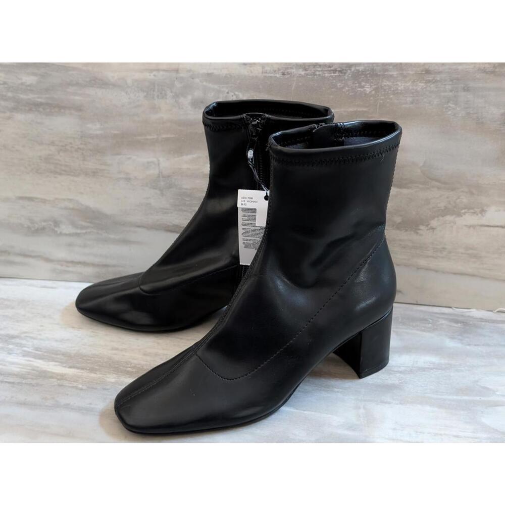 MNG By Mango Black Women's Heeled Ankle Boots w/Square Toe Eur 36 US 6